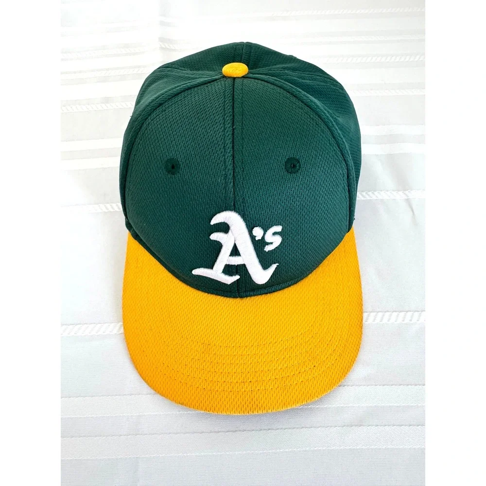 OC Sports Oakland Athletics A's Youth MLB Baseball Cap Hat Green Yellow Mesh